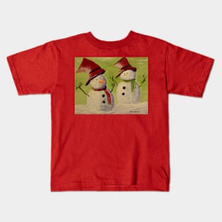 Snowman and woman Kids T-Shirt